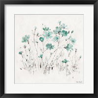 Wildflowers II Turquoise Framed Print