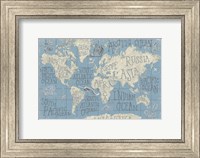 Mythical Map I Blue Fine Art Print