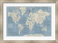 Mythical Map I Blue Fine Art Print