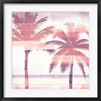 Beachscape Palms III Pink Purple Framed Print