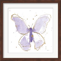 Gilded Butterflies II Lavender Fine Art Print