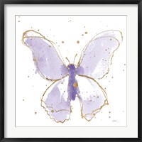 Gilded Butterflies II Lavender Fine Art Print