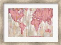 Blushing World Map v2 Crop Fine Art Print