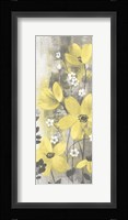 Floral Symphony Yellow Gray Crop I Framed Print