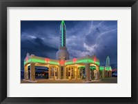 Rt 66 Shamrock Texas Conoco Lightning Framed Print