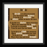 Decision Fine Art Print