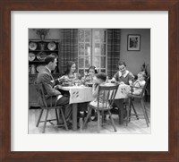 1930s Family Of 6 Sitting At The Table Fine Art Print