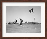 1960s Man Playing Golf Putting Fine Art Print