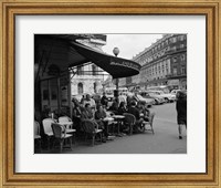 1960s Patrons At Cafe De La Paix Sidewalk Cafe In Paris? Fine Art Print