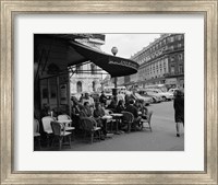 1960s Patrons At Cafe De La Paix Sidewalk Cafe In Paris? Fine Art Print