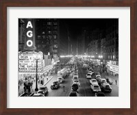 1950s 1953 Night Scene Of Chicago State Street Fine Art Print