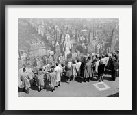 1940s Tourists Standing On Top Of A Building Fine Art Print