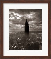 1930s 1940s Empire State Building Silhouetted In Nyc Fine Art Print