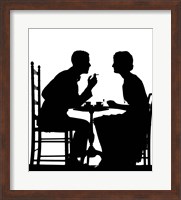 1920s 1930s Silhouette Of Couple Sitting? Fine Art Print