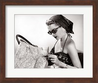1950s Woman Wearing Bandana Fine Art Print