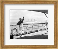1930s Back Of Woman On Of Cruise Fine Art Print