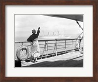 1930s Back Of Woman On Of Cruise Fine Art Print