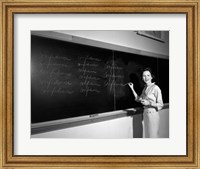 1950s Teacher In Front Of Classroom Fine Art Print