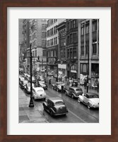 1940s Rainy Day On Chestnut Street Philadelphia Fine Art Print