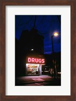1980s 24 Hour Drug Store Neon Sign Fine Art Print