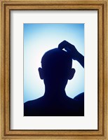 1990S Silhouette Bald Man Scratching His Head Fine Art Print