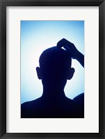 1990S Silhouette Bald Man Scratching His Head Fine Art Print