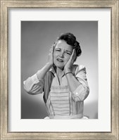 1950s Woman In Cotton Dress Fine Art Print
