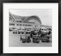 1950s 1960s Propeller Airplane On Airport Tarmac Fine Art Print