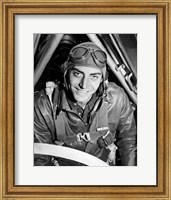 1940s Fighter Airplane Pilot On US World War II Fine Art Print