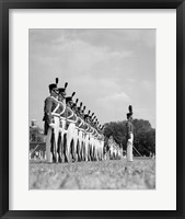1940s A Row Of Uniformed Military College Cadets Fine Art Print