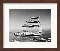 1950s Four Us Air Force F-84 Thunderjet Fighter Fine Art Print