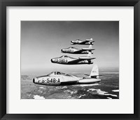 1950s Four Us Air Force F-84 Thunderjet Fighter Fine Art Print