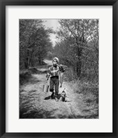 1950s Boy With Beagle Puppy Fine Art Print