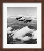 1940s 6 Navy Corsairs Above The Clouds Fine Art Print
