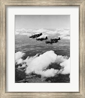 1940s 6 Navy Corsairs Above The Clouds Fine Art Print