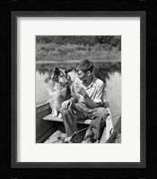1930s Boy And Collie Dog Fine Art Print