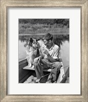 1930s Boy And Collie Dog Fine Art Print