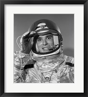 1960s Portrait Of Saluting Astronaut In Space? Fine Art Print