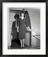 1960s Smiling Stewardess Standing In Doorway Fine Art Print