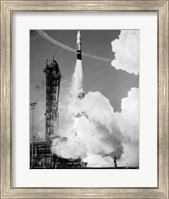 1960s Missile Taking Off From Launch Pad Fine Art Print