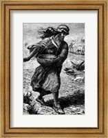 Drawing Of Ancient Middle Eastern Farmer Fine Art Print