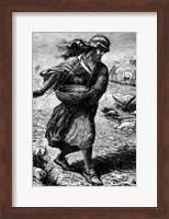 Drawing Of Ancient Middle Eastern Farmer Fine Art Print