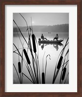 1980s Two Men Silhouetted Bass Fishing Fine Art Print