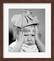 1950s Unhappy Little Blonde Girl Fine Art Print