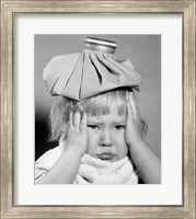 1950s Unhappy Little Blonde Girl Fine Art Print