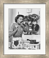 1950s Housewife Cooking Fine Art Print