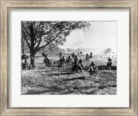 Army Regiment Cavalry Coming To Rescue Fine Art Print