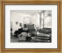 1920s Interior Upscale Music Room With Piano And Organ Fine Art Print