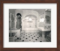 1920s Interior Upscale Tiled Bathroom Fine Art Print