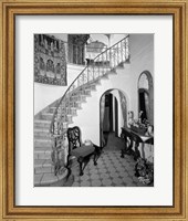 1920s Interior Staircase Wrought Iron Railing Fine Art Print